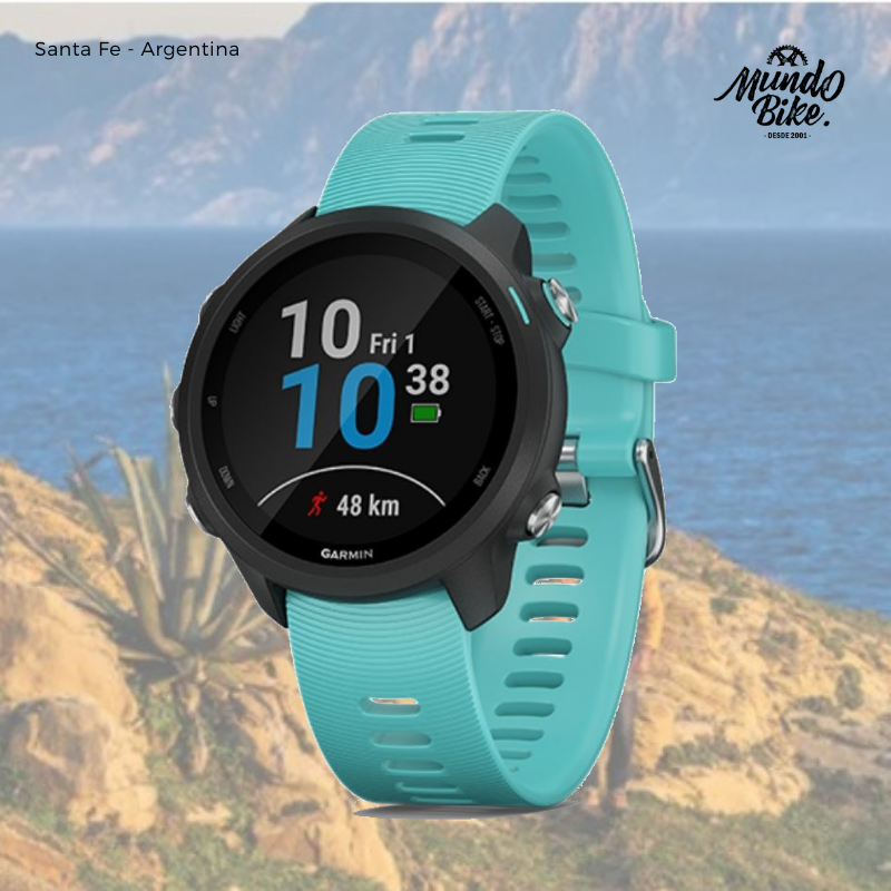 GPS Garmin Forerunner 245 Music – Negro/Aqua – Mundo Bike
